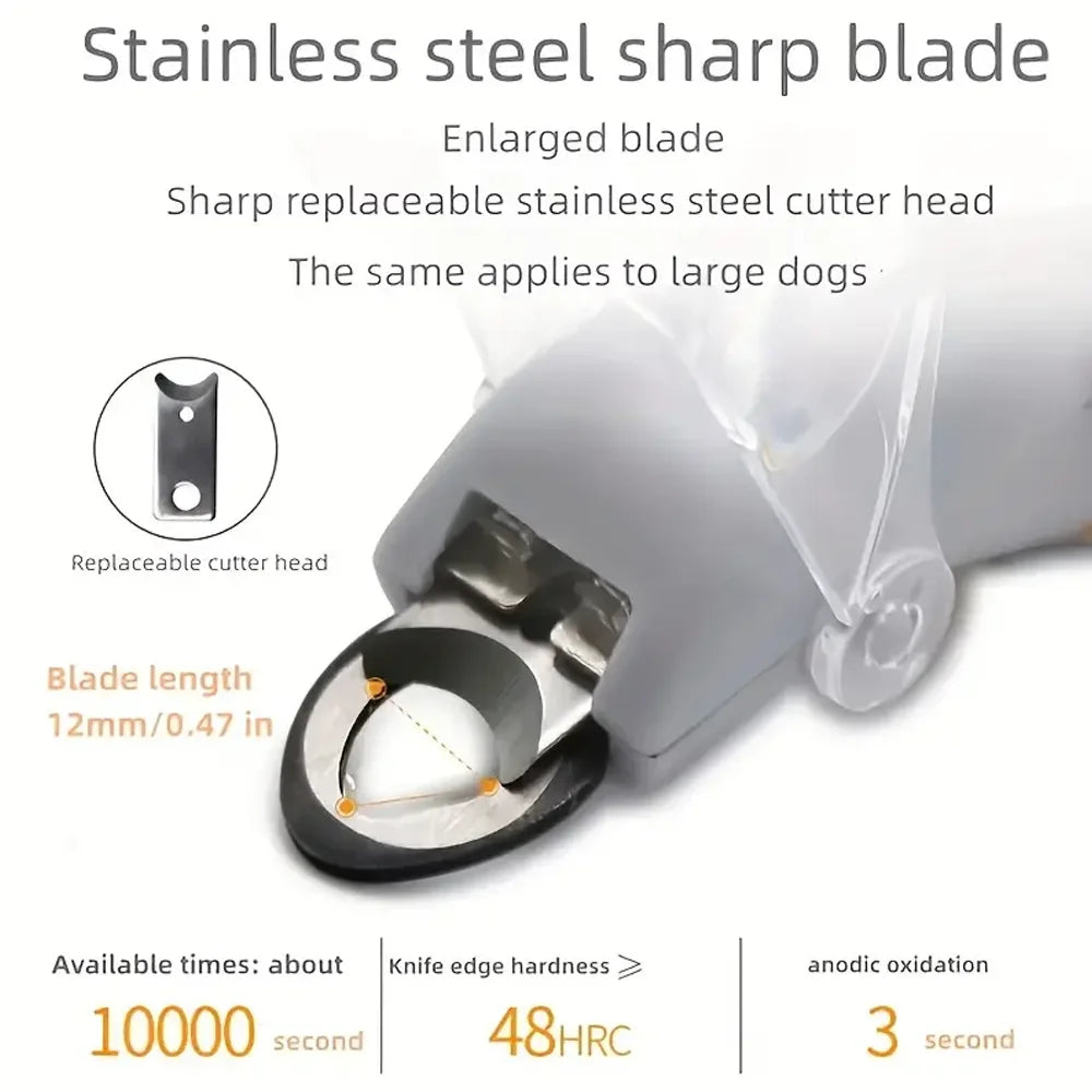 Professional Pet Nail Clipper with LED Light - Precision Safety Trimmer to Prevent Over-Cutting