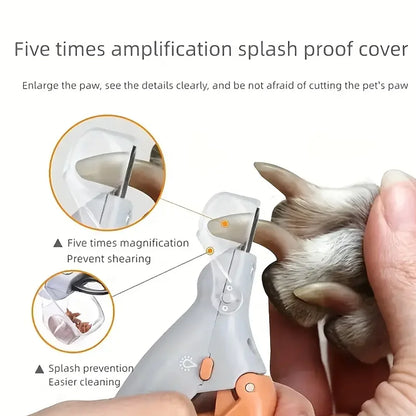 Professional Pet Nail Clipper with LED Light - Precision Safety Trimmer to Prevent Over-Cutting