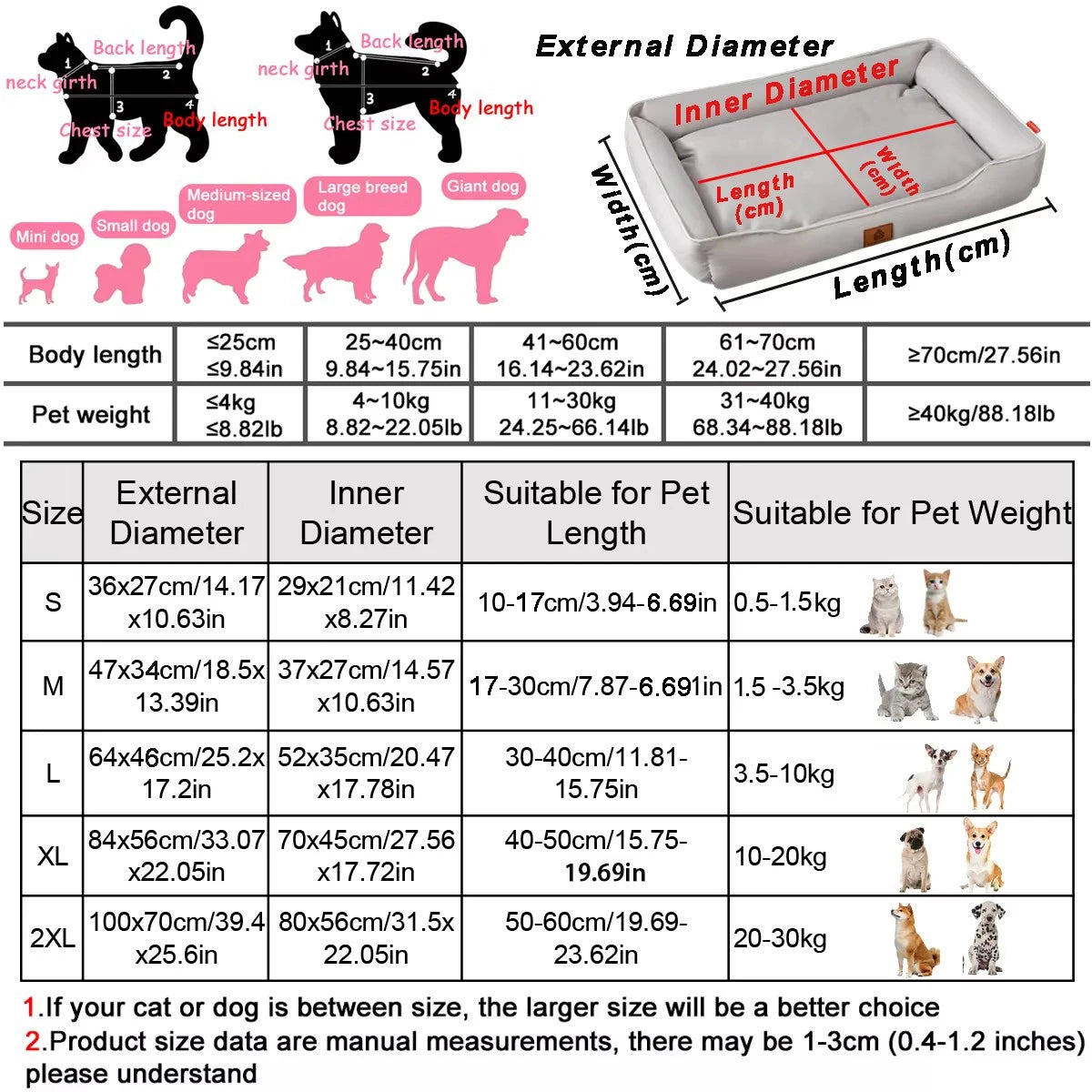 Rectangular Anti-Anxiety Dog Bed