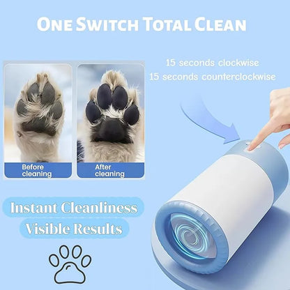 Automatic Electric Dog Paw Cleaner - 360° Soft Silicone Bristles for Deep Cleaning