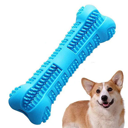 Dog Toothbrush Chew Toy - Durable Rubber Dental Care & Plaque Control Brush