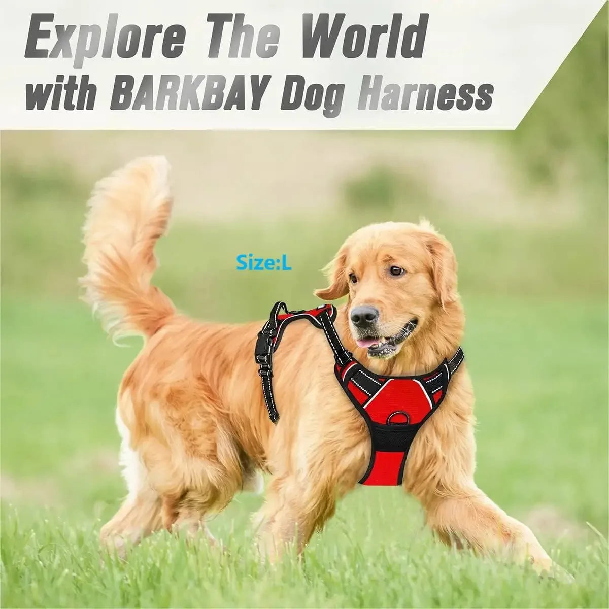 No-Pull Adjustable Dog Harness - Breathable Mesh & Reflective Safety Oxford Vest