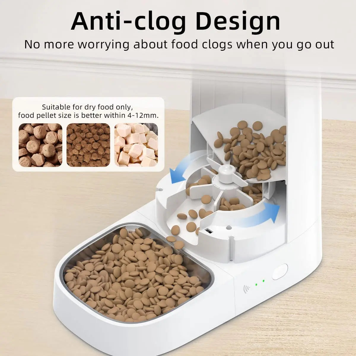 Smart Automatic Pet Feeder - Wi-Fi Enabled App Control with Scheduled Feeding & Portion Timer