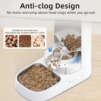 Smart Automatic Pet Feeder - Wi-Fi Enabled App Control with Scheduled Feeding & Portion Timer
