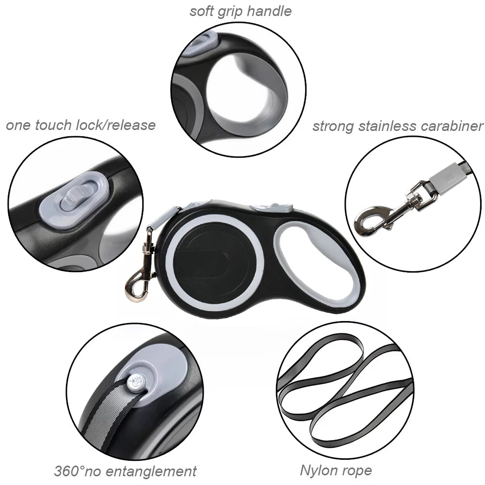 Heavy Duty Reflective the 8m-5m-3m- Dog Leash - Comfortable Padded Handle