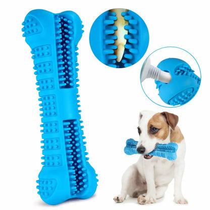 Dog Toothbrush Chew Toy - Durable Rubber Dental Care & Plaque Control Brush