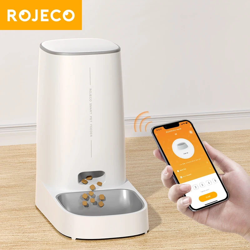 Smart Automatic Pet Feeder - Wi-Fi Enabled App Control with Scheduled Feeding & Portion Timer