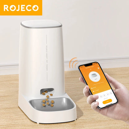 Smart Automatic Pet Feeder - Wi-Fi Enabled App Control with Scheduled Feeding & Portion Timer