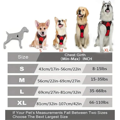 No-Pull Adjustable Dog Harness - Breathable Mesh & Reflective Safety Oxford Vest