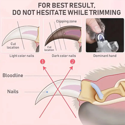 Professional Pet Nail Clipper with LED Light - Precision Safety Trimmer to Prevent Over-Cutting