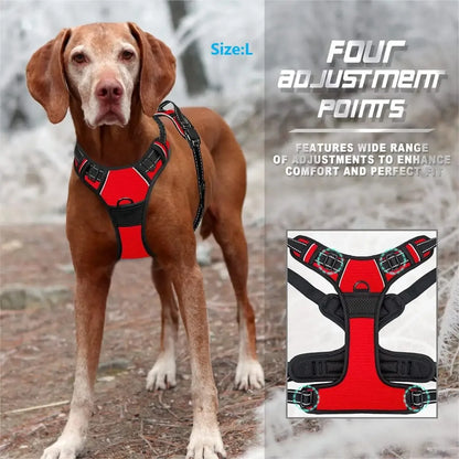 No-Pull Adjustable Dog Harness - Breathable Mesh & Reflective Safety Oxford Vest