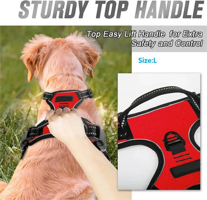 No-Pull Adjustable Dog Harness - Breathable Mesh & Reflective Safety Oxford Vest