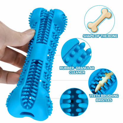 Dog Toothbrush Chew Toy - Durable Rubber Dental Care & Plaque Control Brush